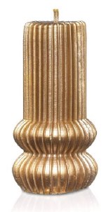 Picture of Havdalah Candle Fluted Column Design Gold 5"